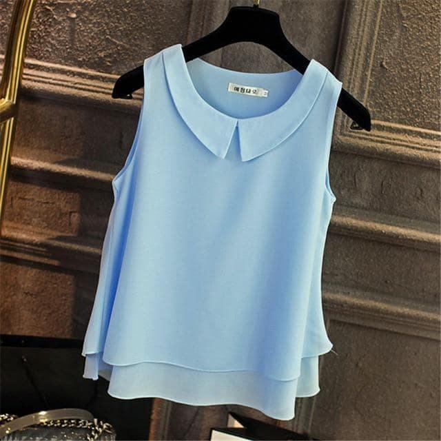 Camisa Chiffon Sem Mangas use o cupom PRIMEIRACOMPRA e garanta 12%OFF