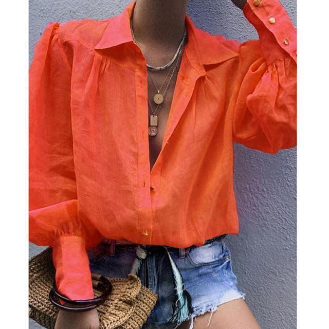 Camisa Feminina- Mangas Bufantes use o cupom PRIMEIRACOMPRA e garanta 12%OFF