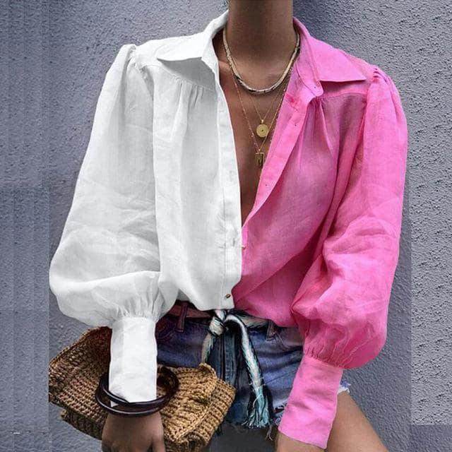 Camisa Feminina- Mangas Bufantes - Sua Boutique