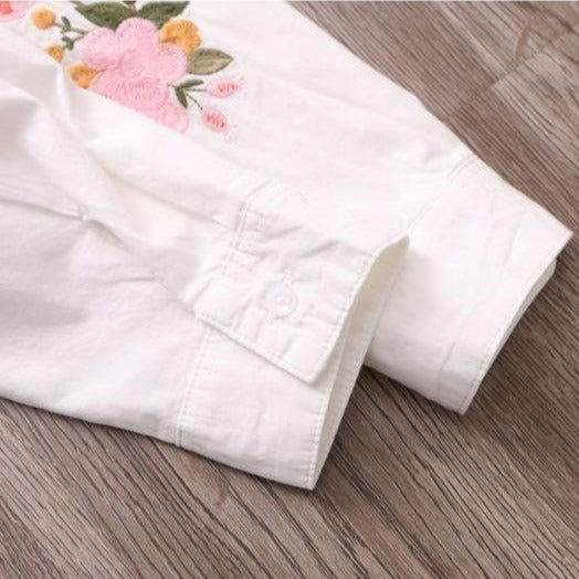 Camisa Long Flowers Bordada - Sua Boutique