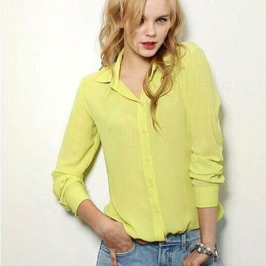 Camisa Manga Longa em Chiffon - Sua Boutique