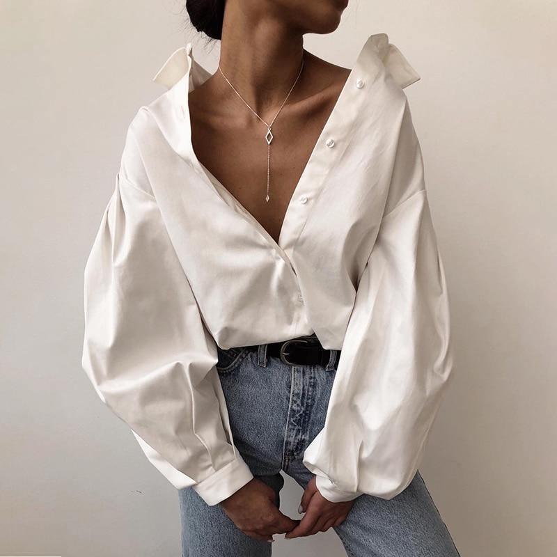 Camisa Mangas Bufantes Oversize use o cupom PRIMEIRACOMPRA e garanta 12%OFF