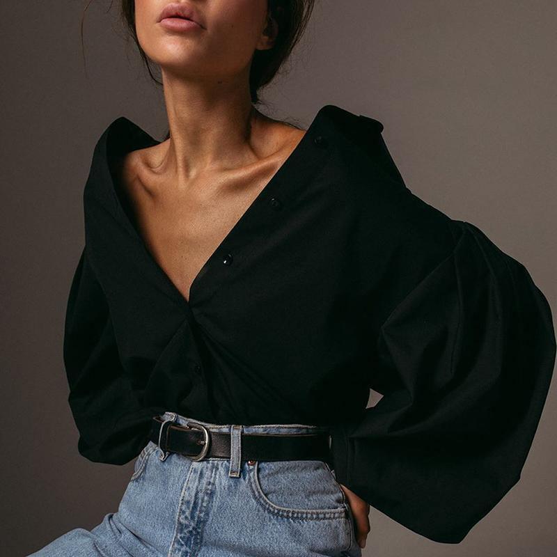 Camisa Mangas Bufantes Oversize use o cupom PRIMEIRACOMPRA e garanta 12%OFF