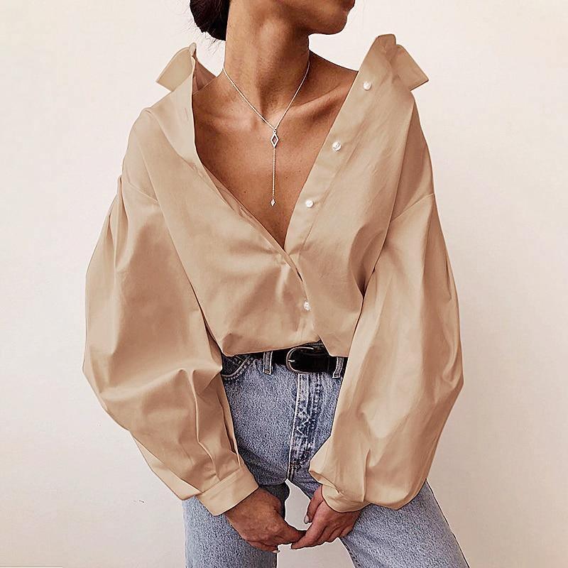 Camisa Mangas Bufantes Oversize use o cupom PRIMEIRACOMPRA e garanta 12%OFF