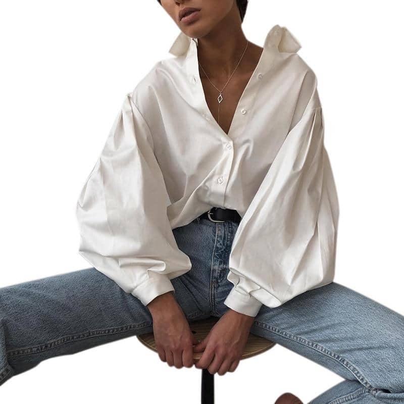 Camisa Mangas Bufantes Oversize use o cupom PRIMEIRACOMPRA e garanta 12%OFF