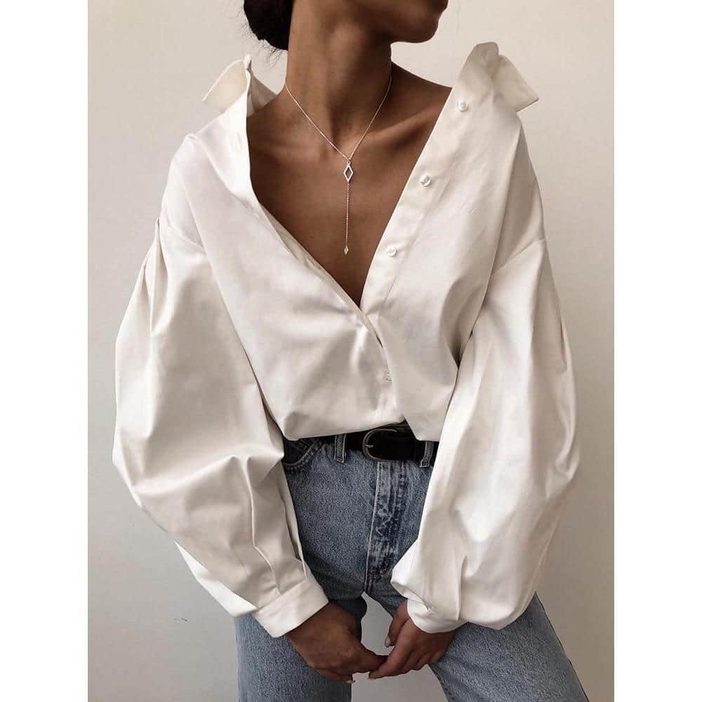Camisa Mangas Bufantes Oversize use o cupom PRIMEIRACOMPRA e garanta 12%OFF