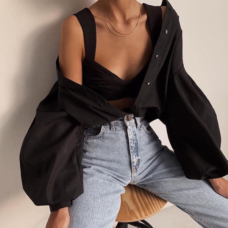 Camisa Mangas Bufantes Oversize use o cupom PRIMEIRACOMPRA e garanta 12%OFF