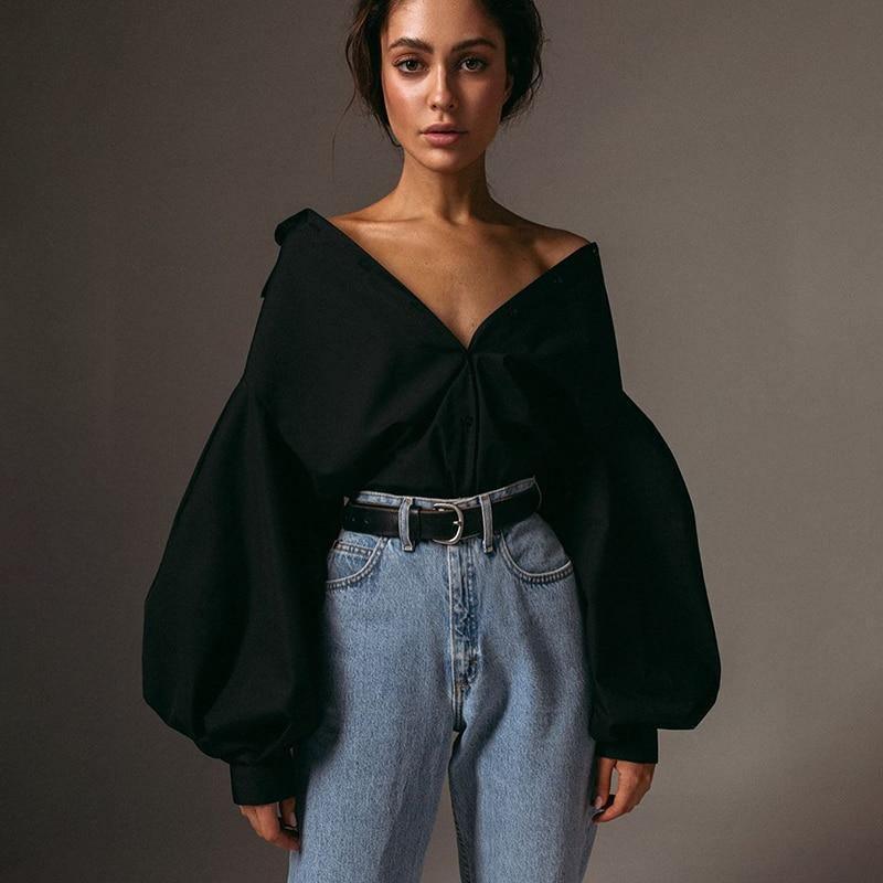 Camisa Mangas Bufantes Oversize use o cupom PRIMEIRACOMPRA e garanta 12%OFF