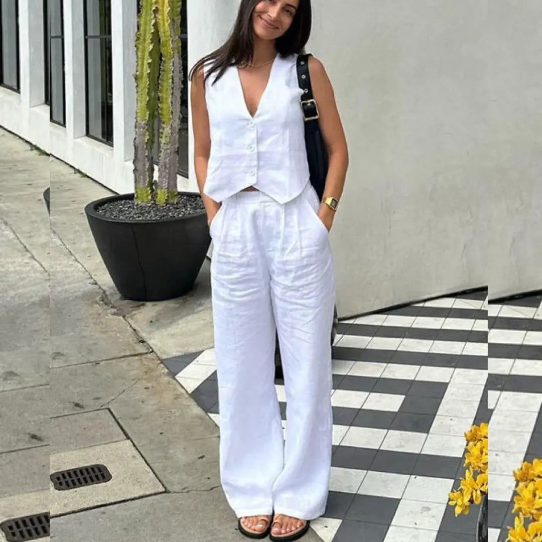 Conjunto Calça e Colete Gaby use o cupom PRIMEIRACOMPRA e garanta 12%OFF