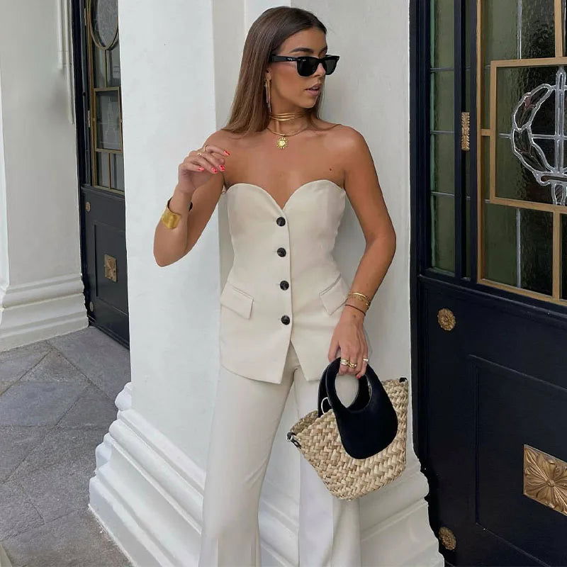 Conjunto Calça e Top Pamella use o cupom PRIMEIRACOMPRA e garanta 12%OFF