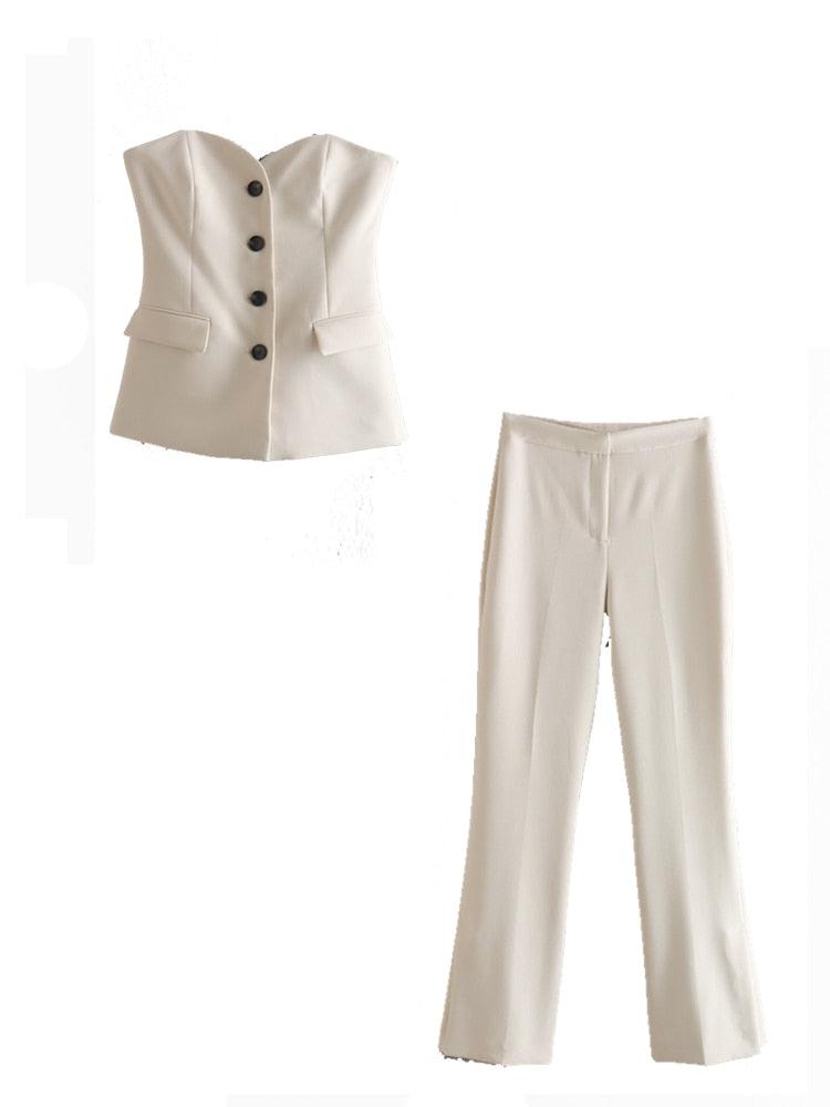 Conjunto Calça e Top Pamella use o cupom PRIMEIRACOMPRA e garanta 12%OFF
