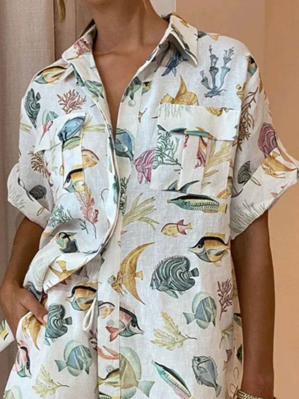 Conjunto Camisa e Shorts Oceans - Sua Boutique