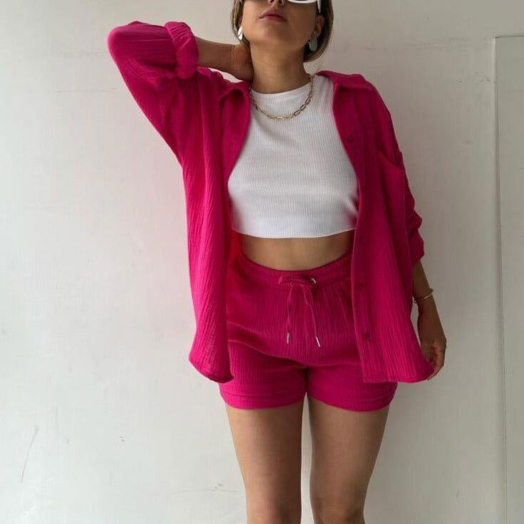 Conjunto Shorts e Camisa April use o cupom PRIMEIRACOMPRA e garanta 12%OFF