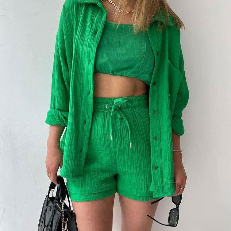 Conjunto Shorts e Camisa April use o cupom PRIMEIRACOMPRA e garanta 12%OFF