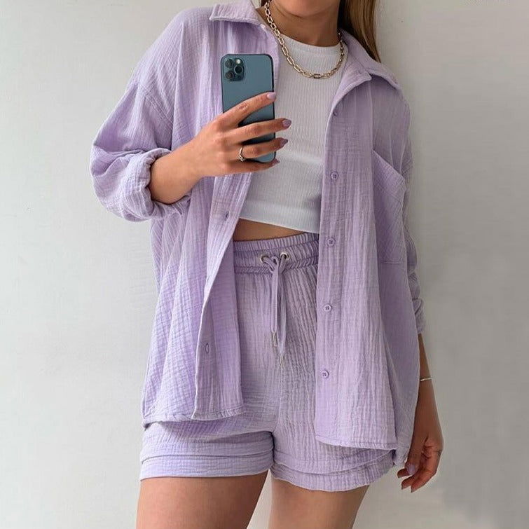 Conjunto Shorts e Camisa April -Entrega Grátis em até 10X Sem Juros