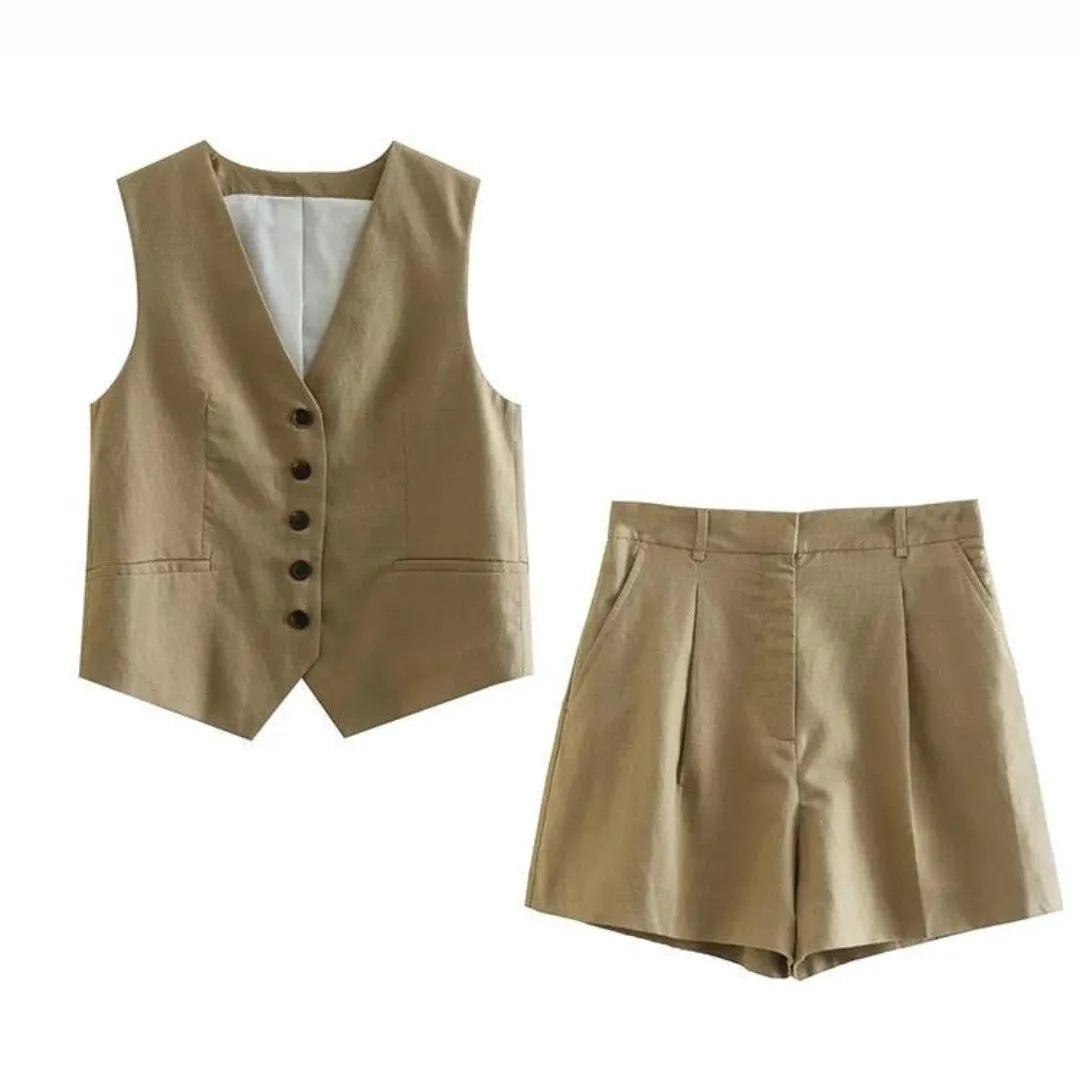 Conjunto Shorts e Colete Amber use o cupom PRIMEIRACOMPRA e garanta 12%OFF