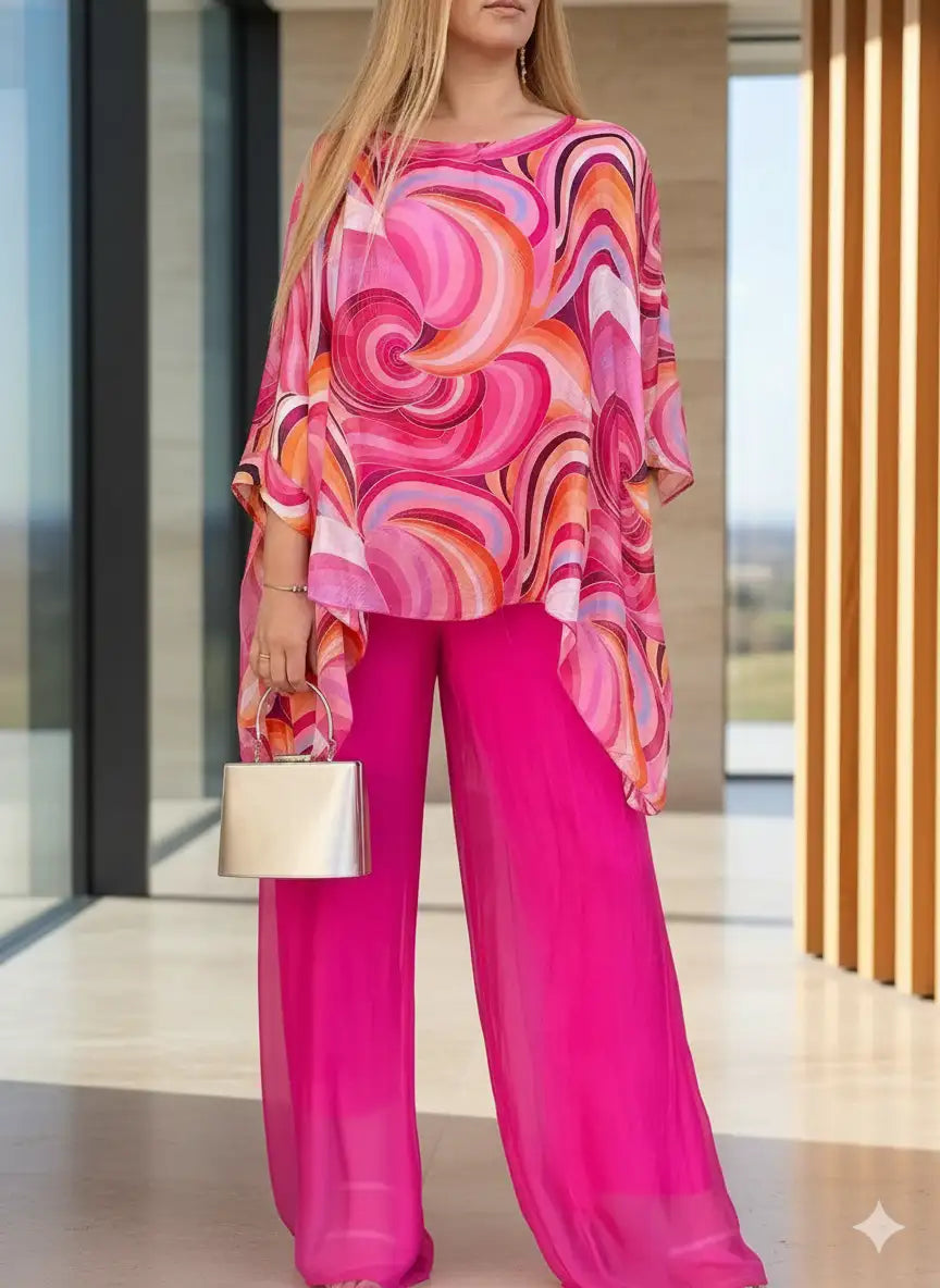 Conjunto Calça e Blusa Chiffon Anamara