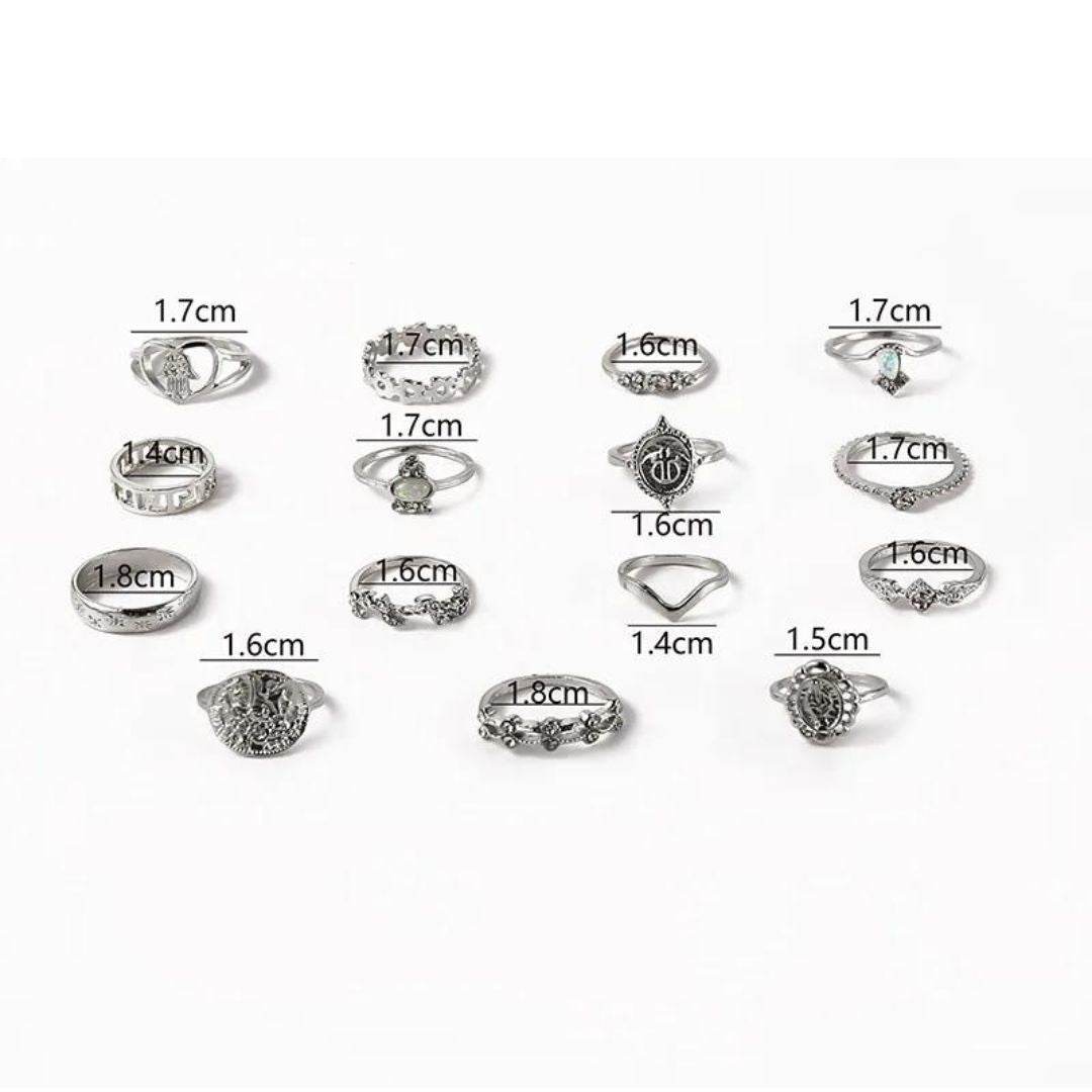 Kit 15 Anéis Glamour - Sua Boutique