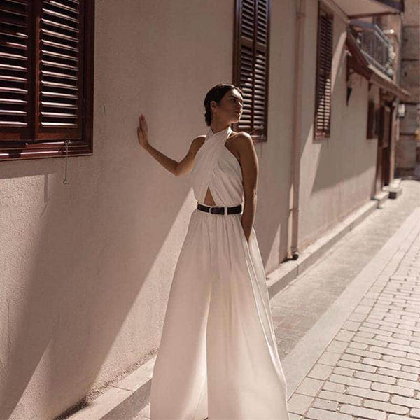 Macacão Pantalona- Decote Cruzado - Sua Boutique