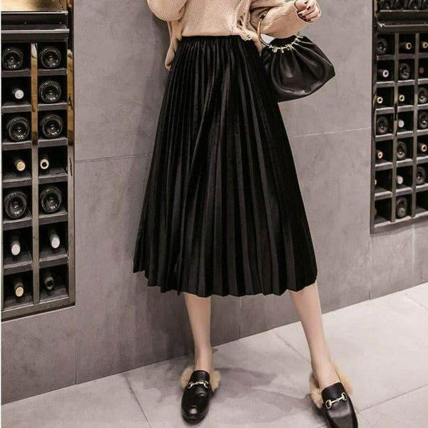 Saia Midi Plissada Mary - Sua Boutique