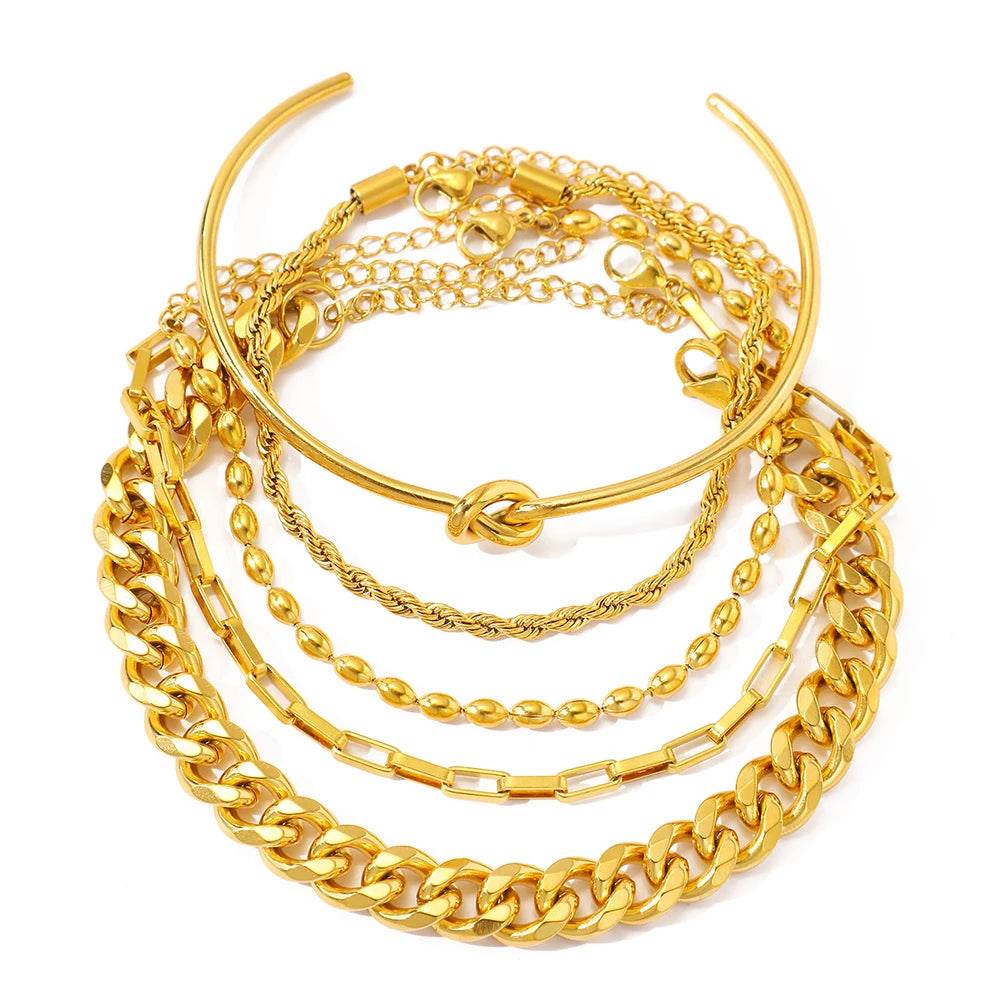 Mix Pulseiras trançadas Lorena Banhado em Ouro 18K - Sua Boutique