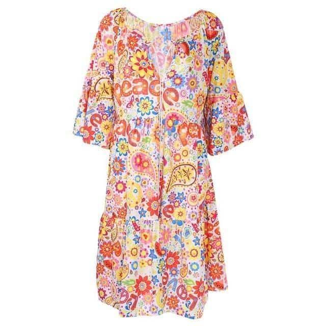 Vestido Boho Estampado - Sua Boutique