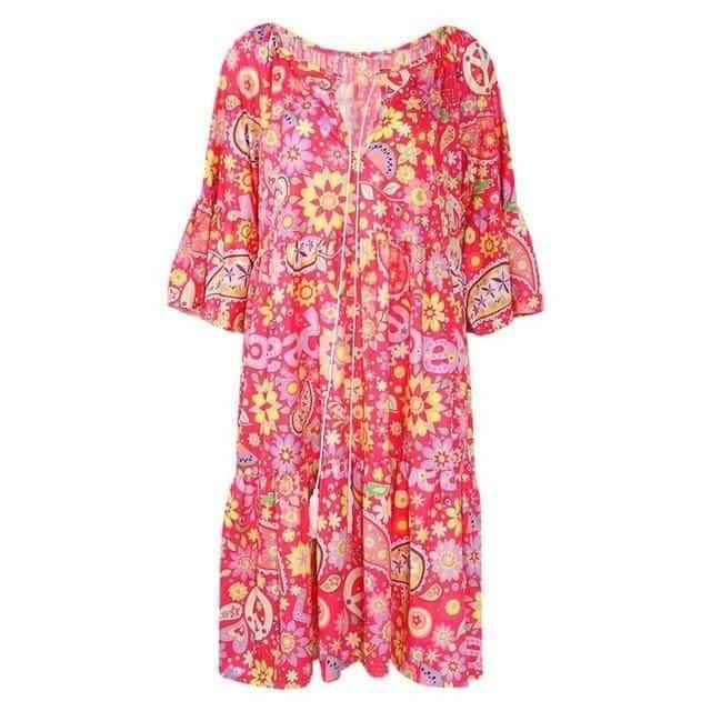 Vestido Boho Estampado - Sua Boutique