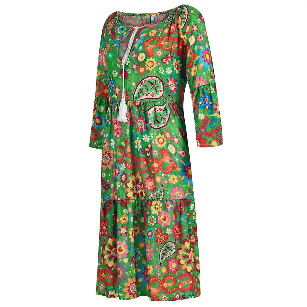 Vestido Boho Estampado - Sua Boutique