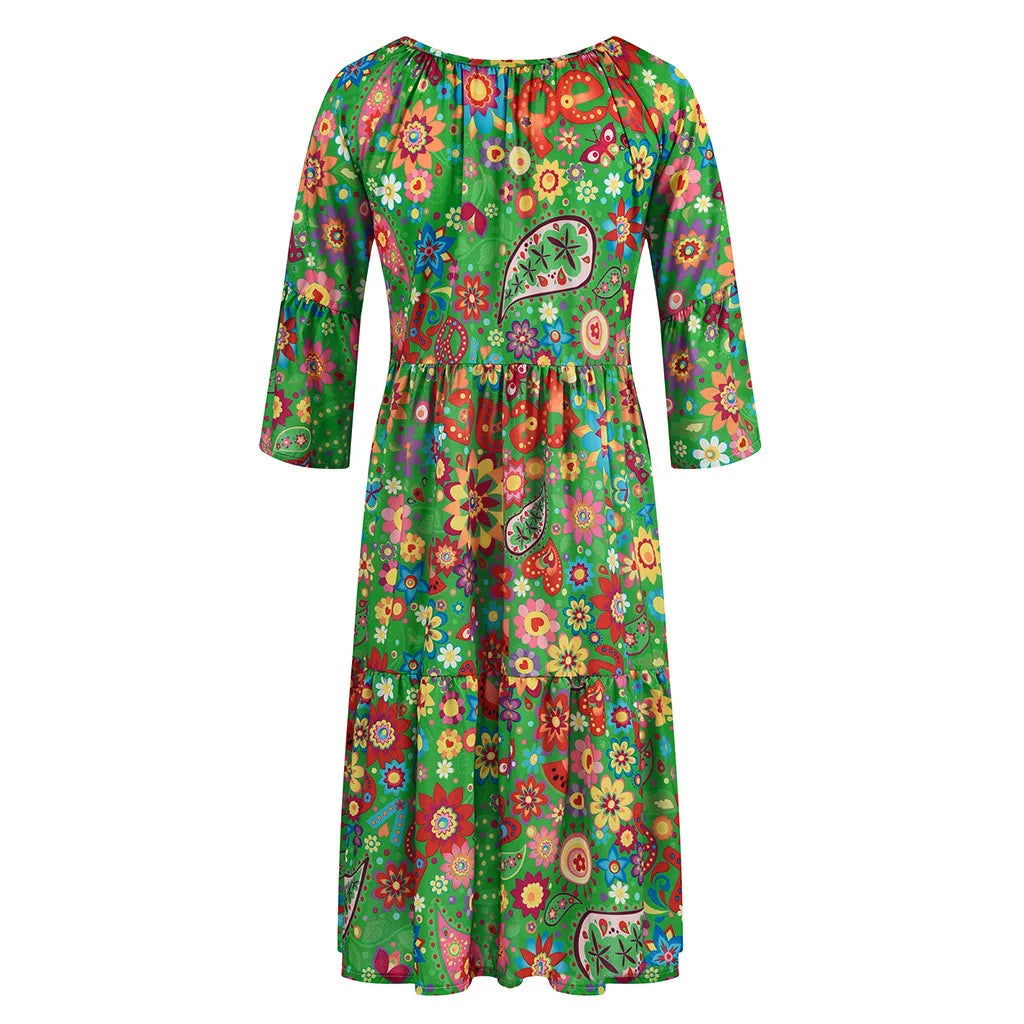 Vestido Boho Estampado - Sua Boutique