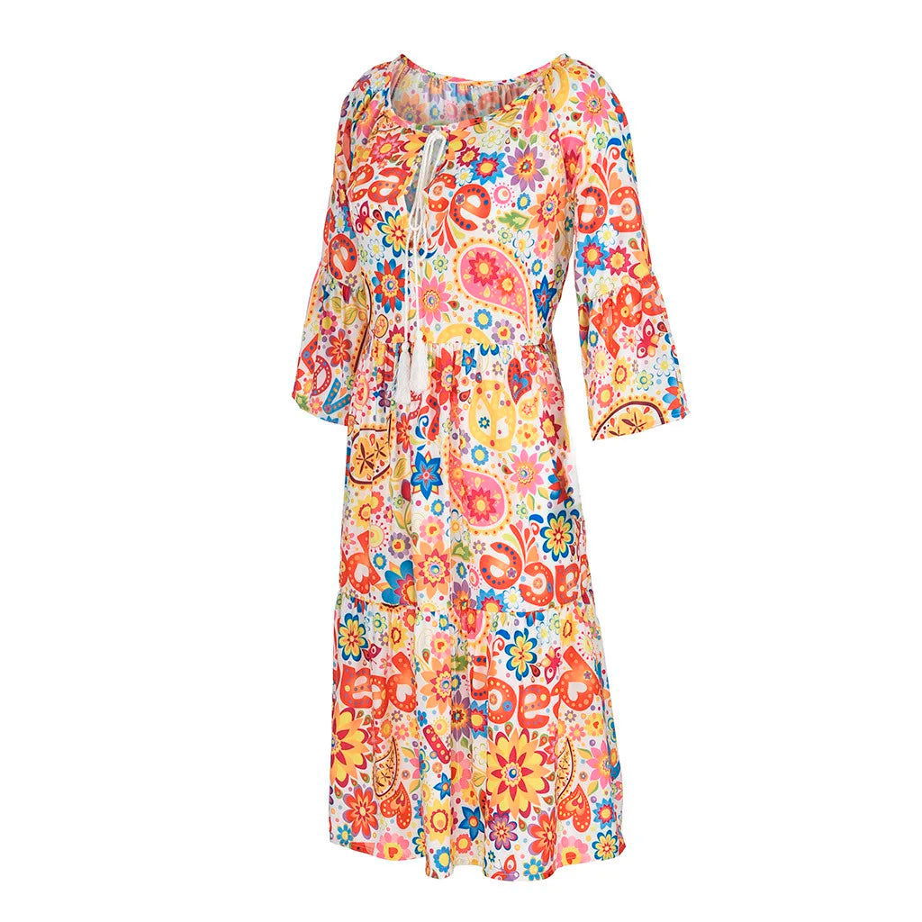 Vestido Boho Estampado - Sua Boutique