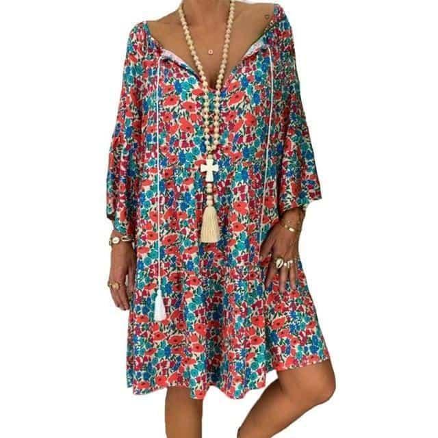 Vestido Boho Estampado - Sua Boutique