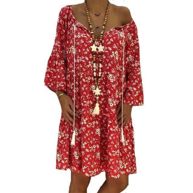 Vestido Boho Estampado - Sua Boutique