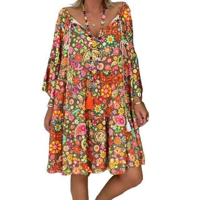 Vestido Boho Estampado - Sua Boutique