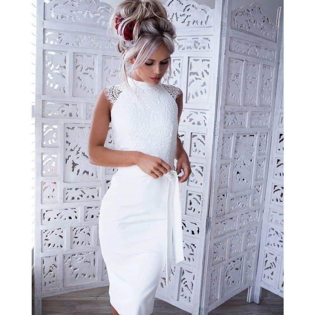Vestido Branco com Renda Sexy - Sua Boutique