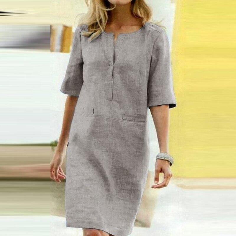 Vestido Linho Detals use o cupom PRIMEIRACOMPRA e garanta 12%OFF