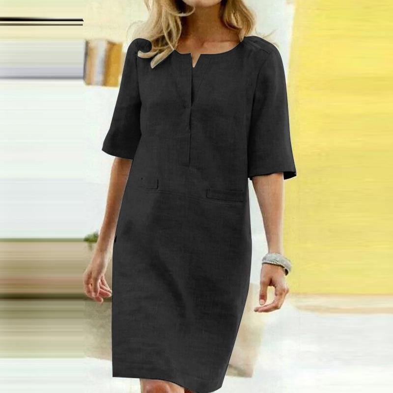 Vestido Linho Detals use o cupom PRIMEIRACOMPRA e garanta 12%OFF