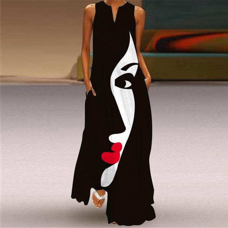 Vestido Long Face use o cupom PRIMEIRACOMPRA e garanta 12%OFF