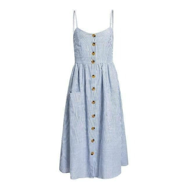 Vestido Midi Alça e Botões use o cupom PRIMEIRACOMPRA e garanta 12%OFF