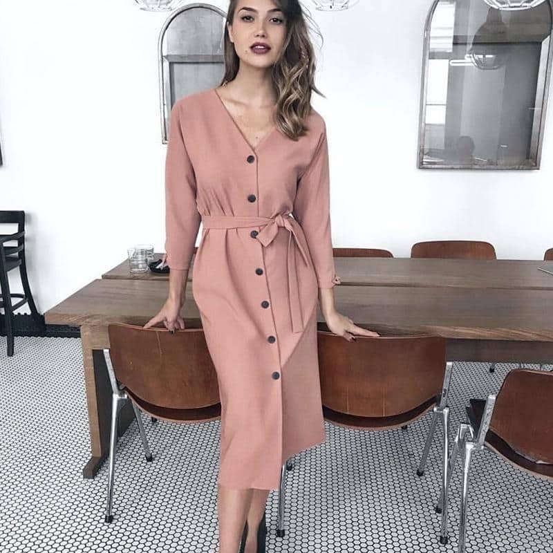Vestido Midi Botões use o cupom PRIMEIRACOMPRA e garanta 12%OFF
