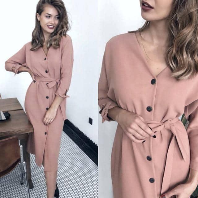 Vestido Midi Botões use o cupom PRIMEIRACOMPRA e garanta 12%OFF