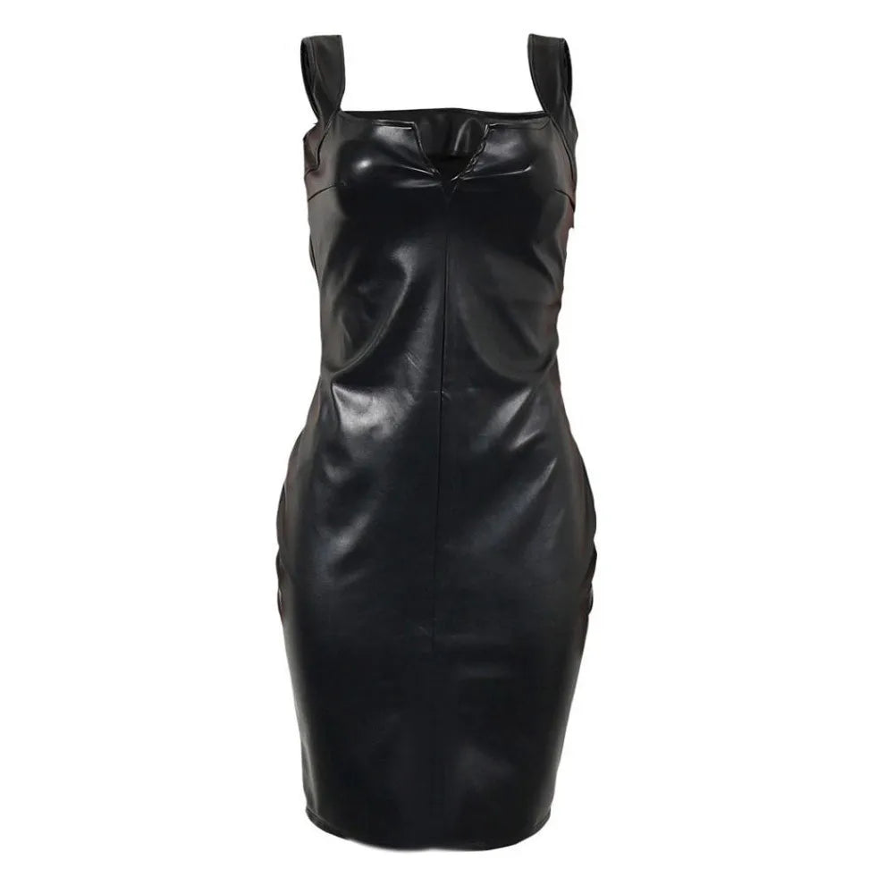 Vestido Midi Couro Ecológico use o cupom PRIMEIRACOMPRA e garanta 12%OFF