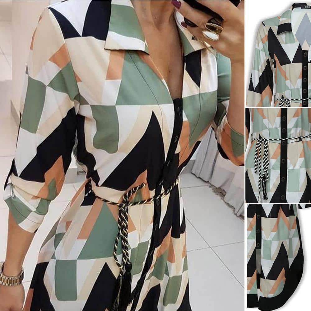 Vestido Midi Geometric - Sua Boutique