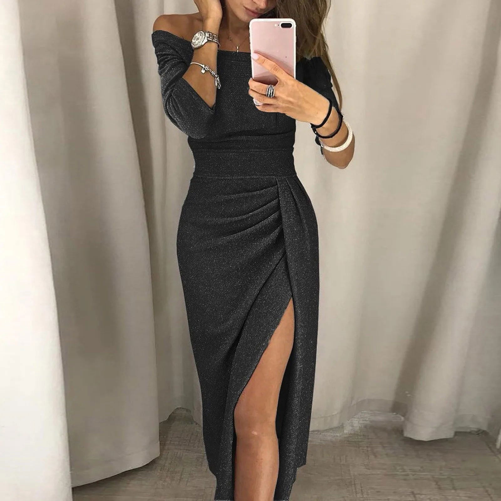 Vestido Sexy com Fenda Lateral use o cupom PRIMEIRACOMPRA e garanta 12%OFF