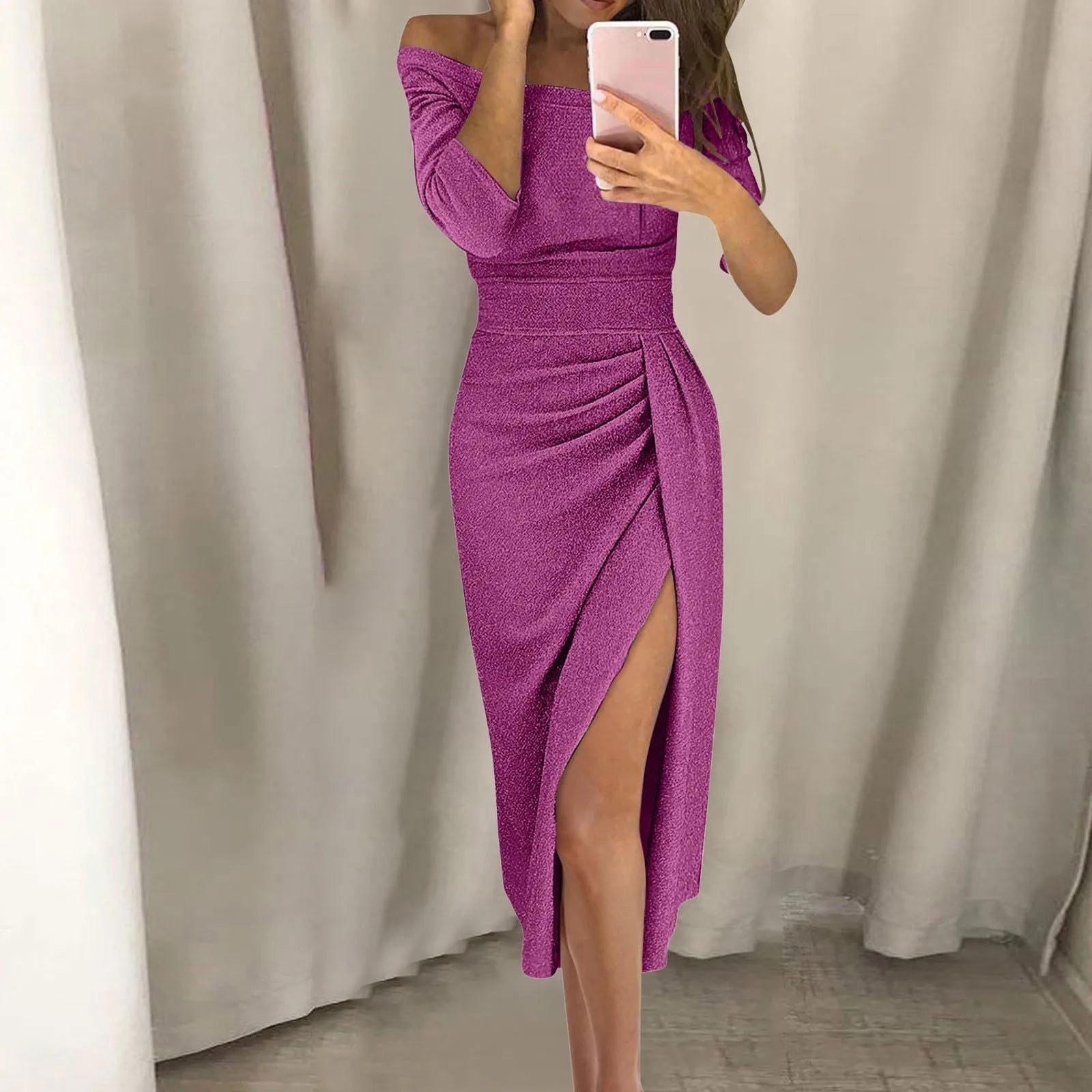 Vestido Sexy com Fenda Lateral use o cupom PRIMEIRACOMPRA e garanta 12%OFF