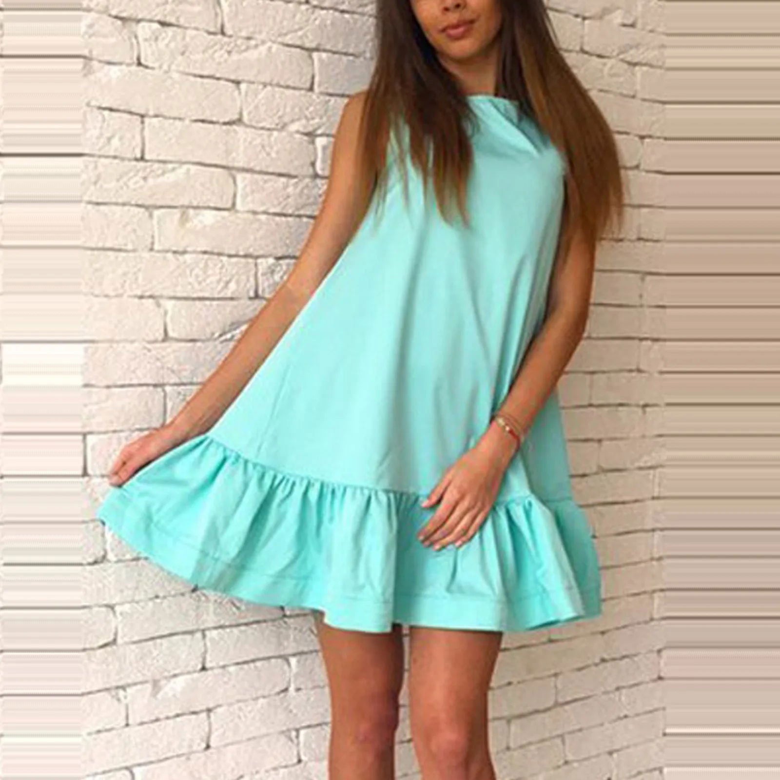Vestido Trapézio Plissado use o cupom PRIMEIRACOMPRA e garanta 12%OFF