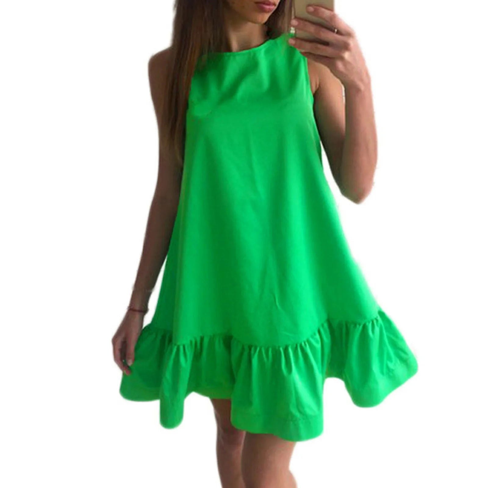 Vestido Trapézio Plissado use o cupom PRIMEIRACOMPRA e garanta 12%OFF
