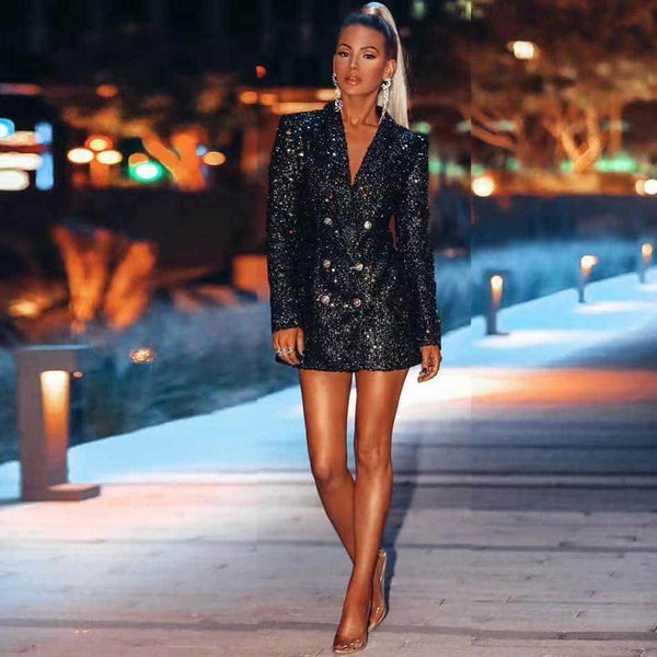 Blazer Long Dress Shine - Sua Boutique