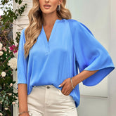 Blusa Decote V Chiffon use o cupom PRIMEIRACOMPRA e garanta 12%OFF