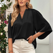 Blusa Decote V Chiffon use o cupom PRIMEIRACOMPRA e garanta 12%OFF