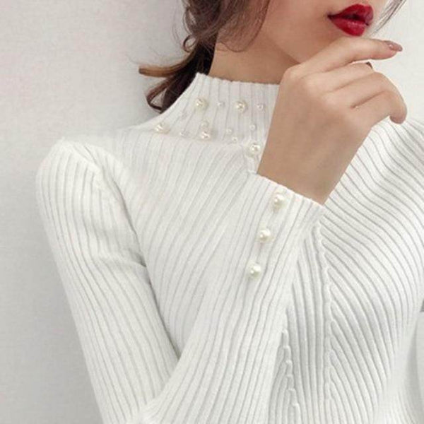 Blusa Manga longo com detalhes em Pérola - Sua Boutique